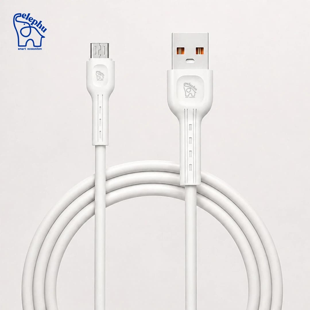 Elephu Silky Series Data Cable 1545| ( USB to Micro)| Fast charging| Pure soft Silicon Cable| 1000mm Length| Pure Copper Wire|