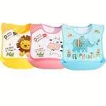 2 Pcs Waterproof Silicone Baby Feeding Bib Set with Crumb Catcher/Lyare