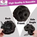 Synthetic Claw Clip Hair Bun Extension – Messy Chignon Hairpiece for Women & Girls