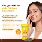 Mamaearth Chia Oil-Free Sunscreen SPF 50 PA++++ – In-Vivo Tested (ISO 24444:2019 Certified, CTRI/2025/05/086630) - 50g