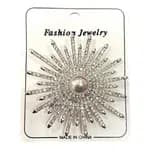 American Dimond Crystal Sun Design Brooch Pin For Saree And Coat -1 PCs