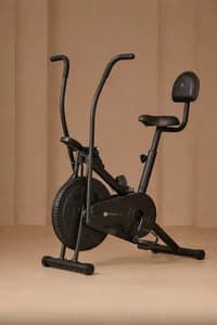 BODy GYM Dual Action Air Bike/Exercise Bike for Home |Gym Cycle for Workout With Adjustable Cushioned Seat | Non-Slip Pedals | Moving Handles Black Gym Bike, Max user weight 120 KG