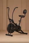 BODy GYM Dual Action Air Bike/Exercise Bike for Home |Gym Cycle for Workout With Adjustable Cushioned Seat | Non-Slip Pedals | Moving Handles Black Gym Bike, Max user weight 120 KG