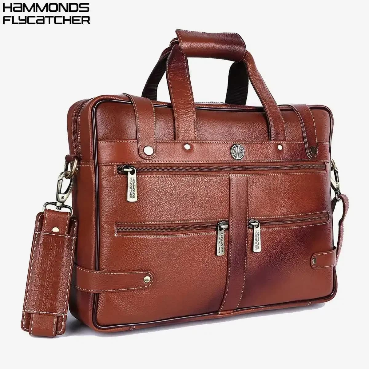 Hammonds Flycatcher Genuine Leather Tan Bag For Men - Men's Leather Laptop Bags | Laptop Bags | Hand Bags |