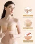Sticky Bra 1Pairs, Strapless Push Up Backless Bras for Women
