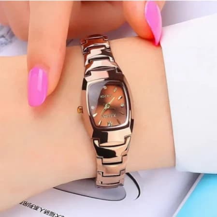 Stylish Luxury Coffee Rectangle Waterproof Ladies Watch - 30m Water Resistance - Luxury Watches For Women