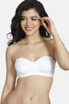 Zivame Padded Wired 3/4th Coverage Strapless Bra-White