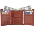 Hammonds Flycatcher Genuine Leather Brown Trifold Wallet For Men