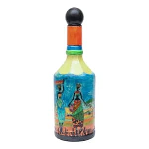 Hand Print Handmade Craft Bottle For Decoration