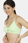 Zivame Modern Grounds Padded Non Wired 3/4th Coverage T-Shirt Bra - Green