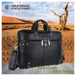 Hammonds Flycatcher Genuine Leather Black 15.6 Inch Laptop Bag 152 BLK