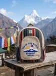 Handmade Nepali Natural Hemp Backpack - Authentic Eco-Friendly Travel & College Bag with Buddha Eyes / Everest Print for Men & Women