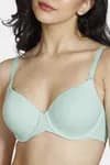 Zivame Beautiful Basics Padded Wired 3/4th Coverage T-Shirt Bra-Aruba Blue