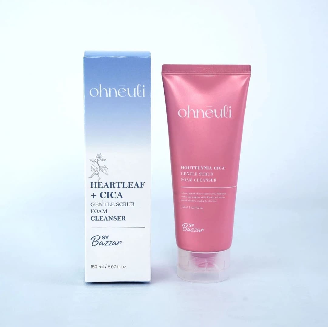 Ohneuli Houttuynia Cica Gentle Scrub Foam Cleanser - 150ml | Soothing Exfoliating Face Wash
