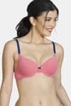 Zivame Push Up Wired Medium Coverage T-Shirt Bra-Coral