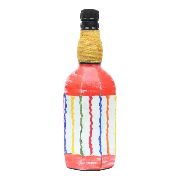 Lining Hand Print Handmade Craft Bottle For Decoration