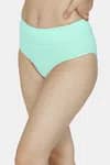 Zivame (Pack of 2) Tummy Tucker Hipster High Rise Anti-Microbial Panty For Women - Wind Pt Cabbage