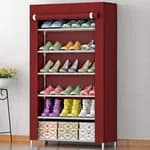 Shoe Cabinet 6 Layer Shoe Rack Organiser(With Cloth) - Multi-Layered Easy To Install And Portable Shoe Rack With Cover