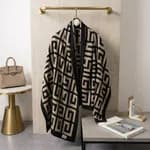 Quecy Women Printed Silk Satin Scarf | Black Printed Stylish Modern Design Stole For Women Rectangle | 180*85 CM