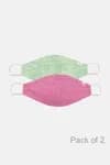 Zivame Reusable 2 Layer Printed Knit Cotton Antiviral Face Mask (Pack of 2) For Women - Green Pt