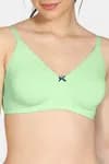 Zivame Modern Grounds Double Layered Non Wired 3/4th Coverage T-Shirt Bra - Green