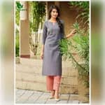 FuLoo's Monopoly Pure Cotton Designer Embroidered Kurti for Women#03