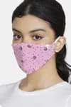 Zivame Reusable 2 Layer Printed Knit Cotton Antiviral Face Mask (Pack of 2) For Women - Lt Blue Pt