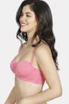 Zivame Padded Wired 3/4th Coverage Strapless Bra-Coral