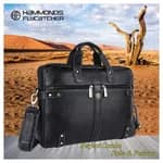 Hammonds Flycatcher Genuine Leather Black 15.6 Inch Laptop Bag 152 BLK