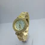 Fashionable  Round Dial Stainless Steel Waterproof Watch For Women