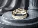 PURE SILVER 3 LINE ZERCON DIAMOND RING FOR WOMEN