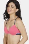 Zivame Padded Regular Wired 3/4th Coverage T-shirt Bra - Pink