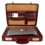 HAMMONDS FLYCATCHER Adults Genuine Leather Briefcases With Combination Lock| D-L:17"H:12.5"B:3"