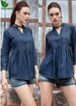 FuLoo Carbon Denim Tops for Women # 1023