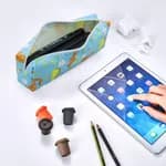 Cute Cartoon Dinosaur Pencil Case Large Capacity Canvas Zipper Pencil Pouch Kawaii School Stationery Organizer Bag for Kids Girls Boys