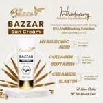 BAZZAR Sun Cream SPF 50+ PA++++ | UVA/UVB Protection | Lightweight Non-Sticky Sunscreen | Hydrating & Whitening Daily Use