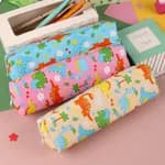 Cute Cartoon Dinosaur Pencil Case Large Capacity Canvas Zipper Pencil Pouch Kawaii School Stationery Organizer Bag for Kids Girls Boys