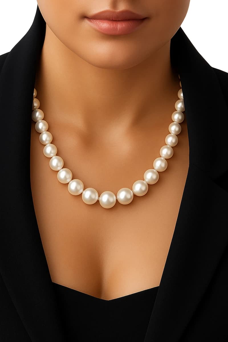 Pearl Necklace for Women - Dainty Round Japanese Pearl Choker necklaces for women