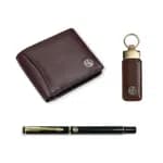 Hammonds Flycatcher Genuine Leather Wallet Combo Gift Sets Wallets Pen and Key Ring For Men