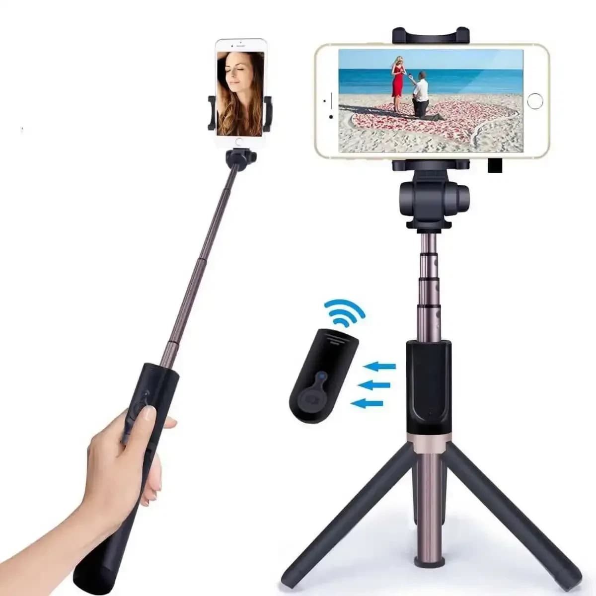 Selfie Stick Mono-Pod Tri-Pod  - N09 or N08 With Bluetooth Remote