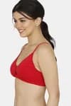 Zivame Modern Grounds Padded Non Wired 3/4th Coverage T-Shirt Bra - Red