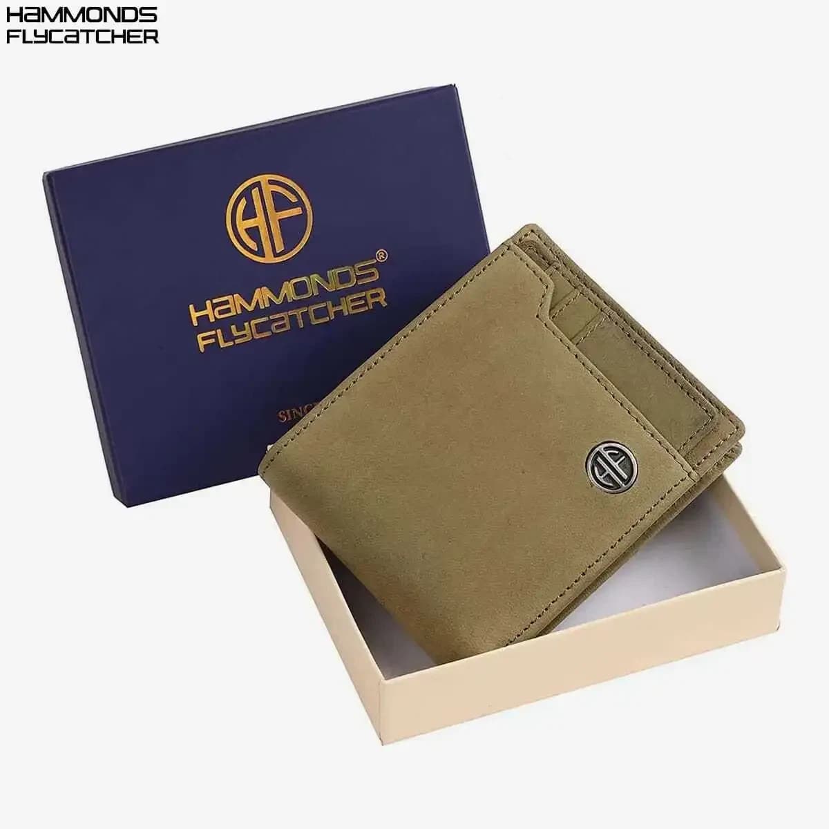 Hammonds Flycatcher Rfid Protected Moss Green Vintage Leather Wallet For Men