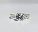 PURE SILVER WHITE ZERCON DIAMOND FINGER RING FOR WOMEN