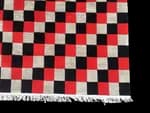 Hand-Knot Red Nepali Carpet: Modern Design, 60 Knots, 170x240 Cm