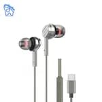 Elephu BassX 2020 earphones| Type C| Boosted Bass| Volume Slider with Button| MIC| Hi-Res Audio| Universal Compatible| silicon tip