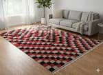 Hand-Knot Red Nepali Carpet: Modern Design, 60 Knots, 170x240 Cm