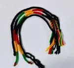 Handmade Cotton Silk Rasta Friendship Bracelet Woven Reggae Jamaica Surfer Boho Adjustable Wristband 2PCs