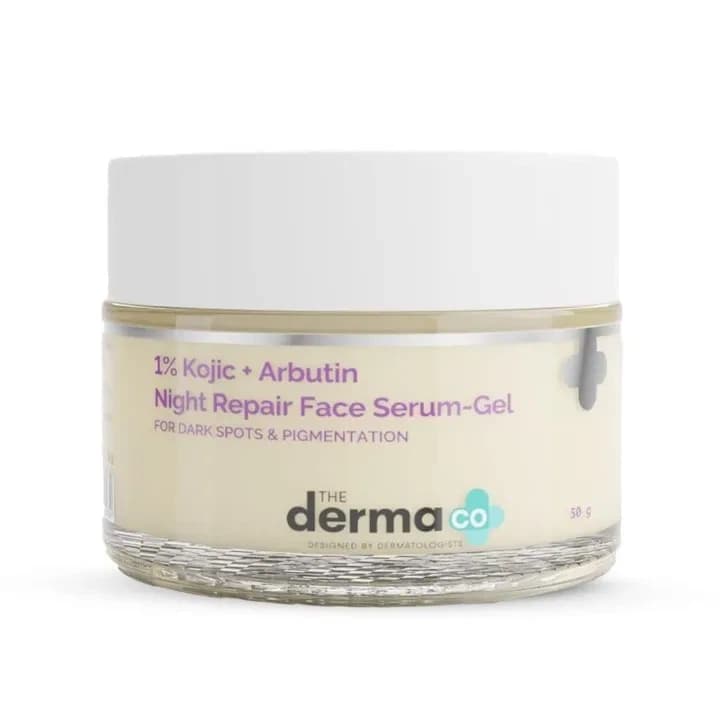 The Derma Co 1% Kojic + Arbutin Night Repair Face Serum-Gel for Dark Spots & Pigmentation - 50g