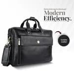 Hammonds Flycatcher 15.6 inch Dual Compartment Genuine Leather Laptop Bag With Expandable Features - Laptop Bags |