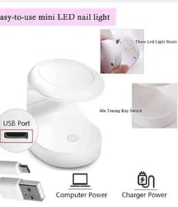 Mini UV LED Nail Lamp Portable USB Powered Single Finger Gel Polish Curing Machine 16W Nail Art Dryer Lamp
